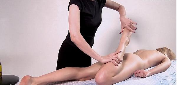  Rita hairy blonde babe massaged